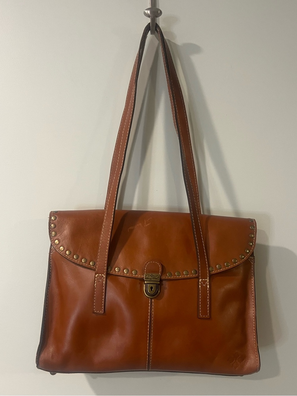Patricia Nash Verbania Satchel Studded Leather Classic